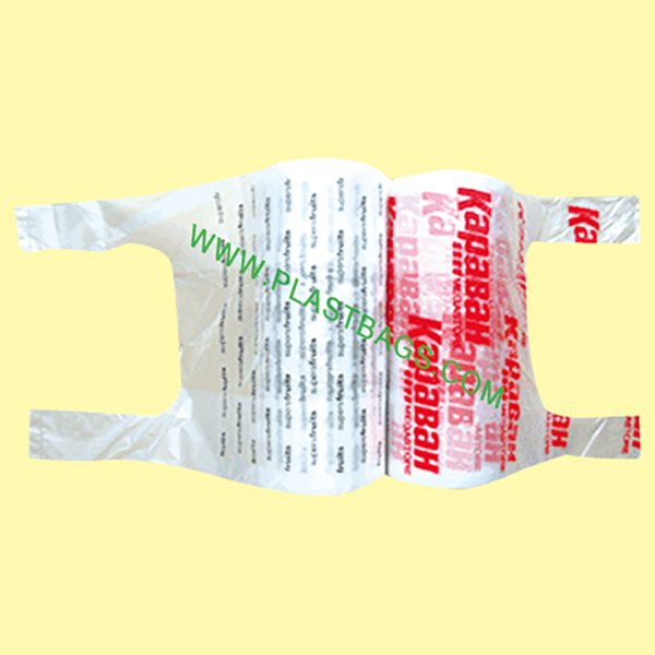 T-shirt bags on roll with printing