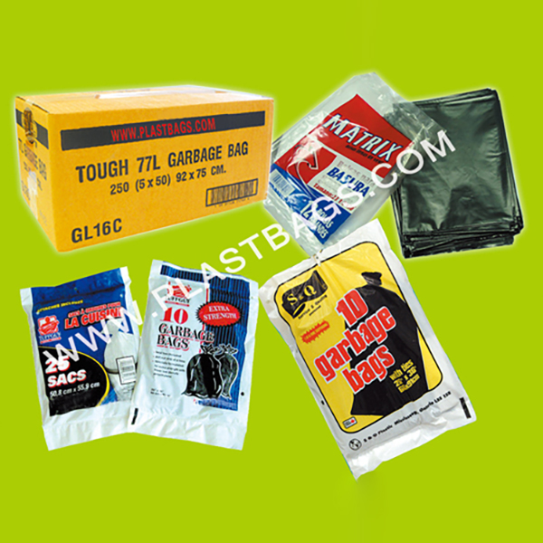 Garbage bags folded one by one